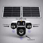 كاميرا الطاقة الشمسية 4 في 1 مع لوحتين ـ 20MP